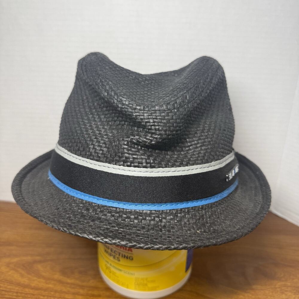 Y2K Vintage Billabong Paper Straw Fedora Hat Unisex Sz S/M Black